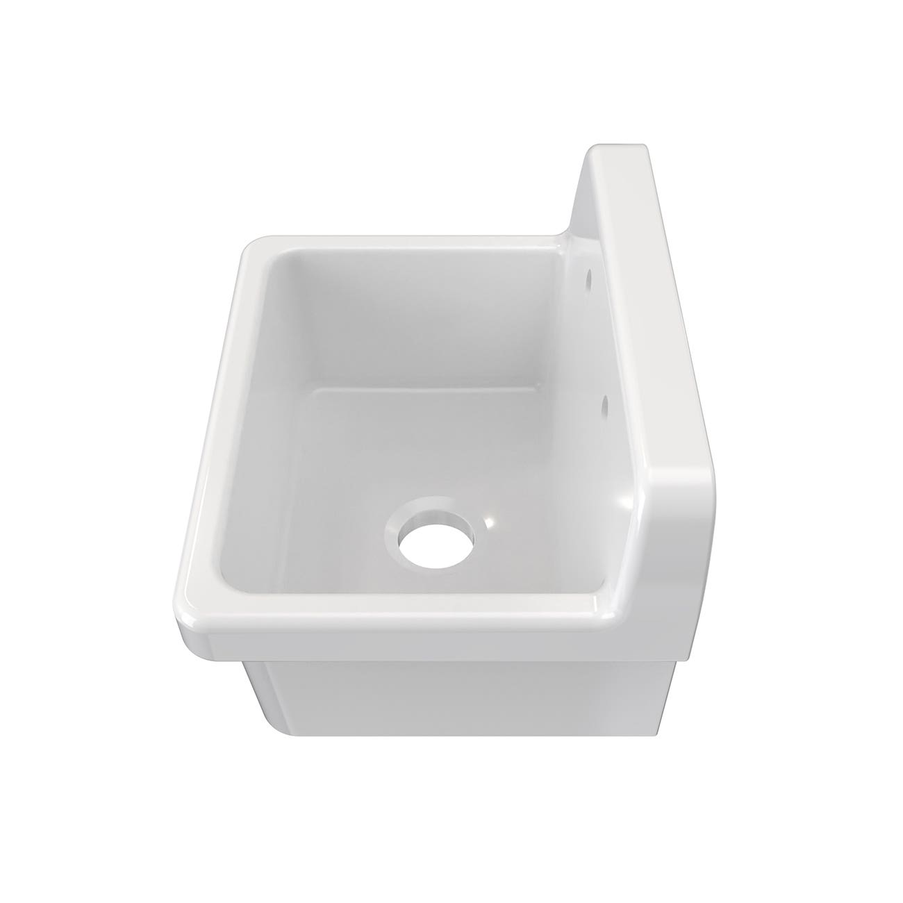 24 Inch Porcelain Wall Mount Utility Sink - White - 8 Inch Faucet Holes | Alternative Image 04