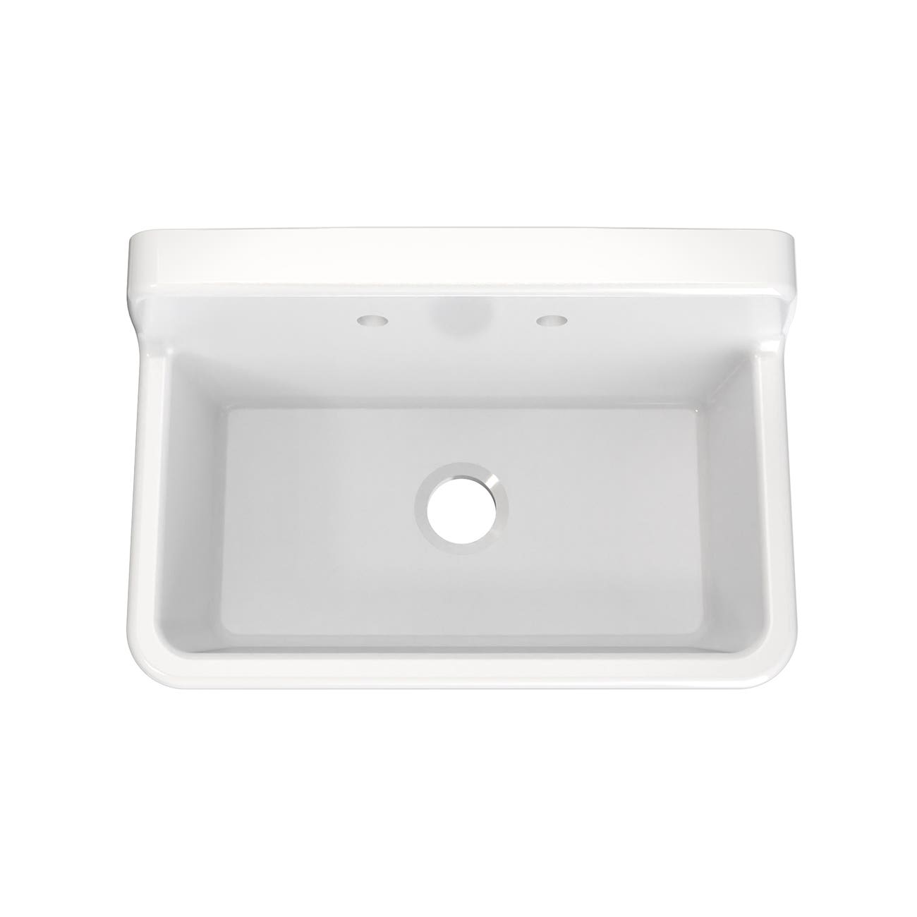 30 Inch Porcelain Wall Mount Utility Sink - White - 8 Inch Faucet Holes | Alternative Image 03