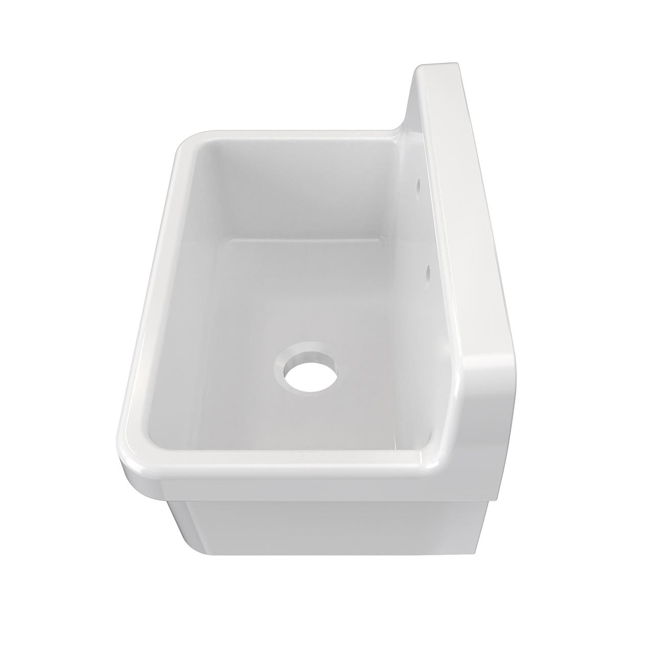 30 Inch Porcelain Wall Mount Utility Sink - White - 8 Inch Faucet Holes | Alternative Image 04