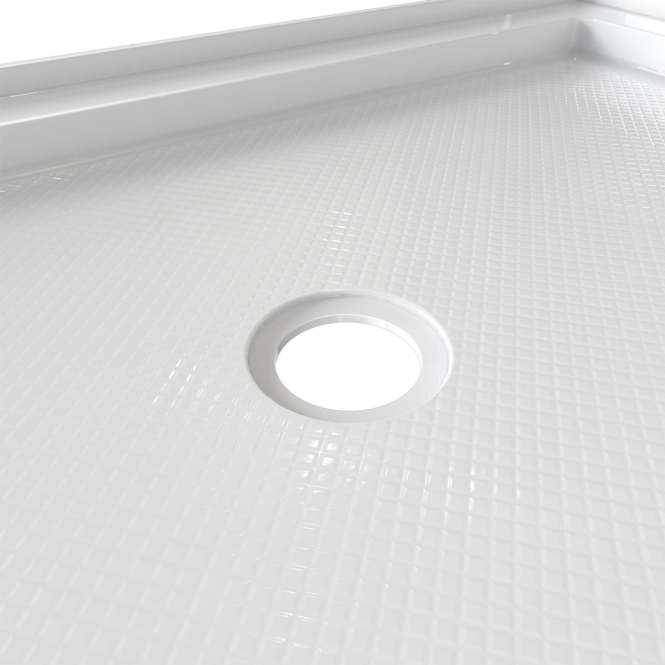 Maidstone Rejuvenate 32 in. D x 48 in. W x 2 3/4 in. H Center Drain Single Threshold Shower Base in White | Alternative Image 02