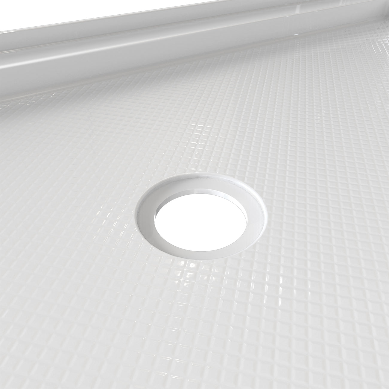 Maidstone Rejuvenate 32 in. D x 60 in. W x 2 3/4 in. H Center Drain Single Threshold Shower Base in White | Alternative Image 02