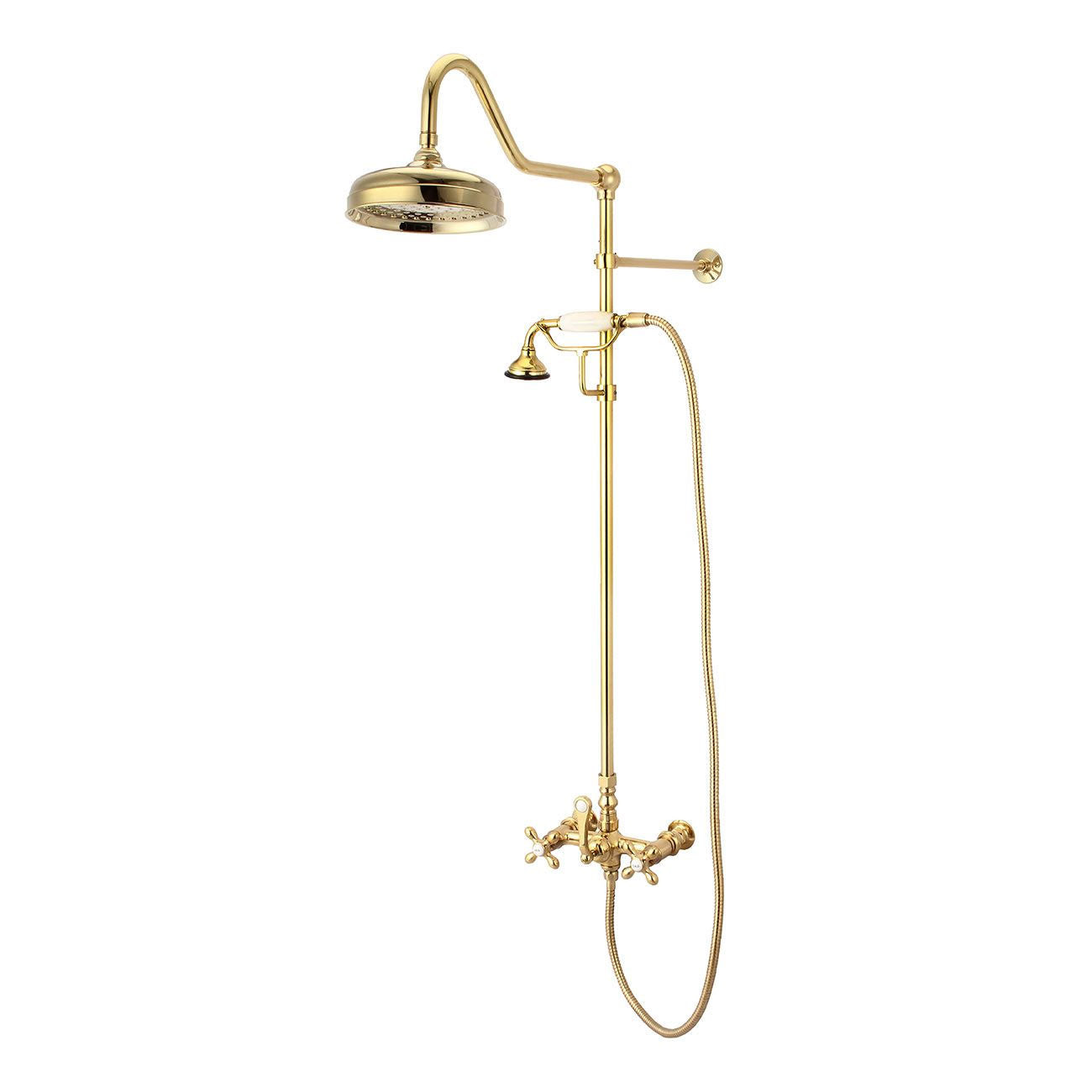 Wall Mount Exposed Shower-Polished Brass | Alternative Image 01 | finish:Polished Brass