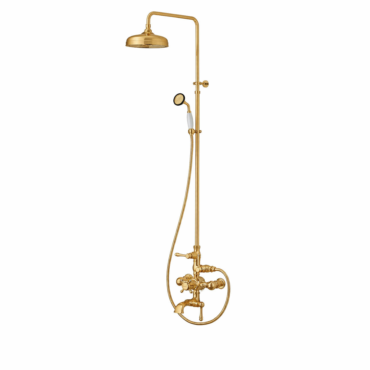 Wall Mount Exposed Shower-Brushed Brass | Alternative Image 01 | finish:Matte Gold