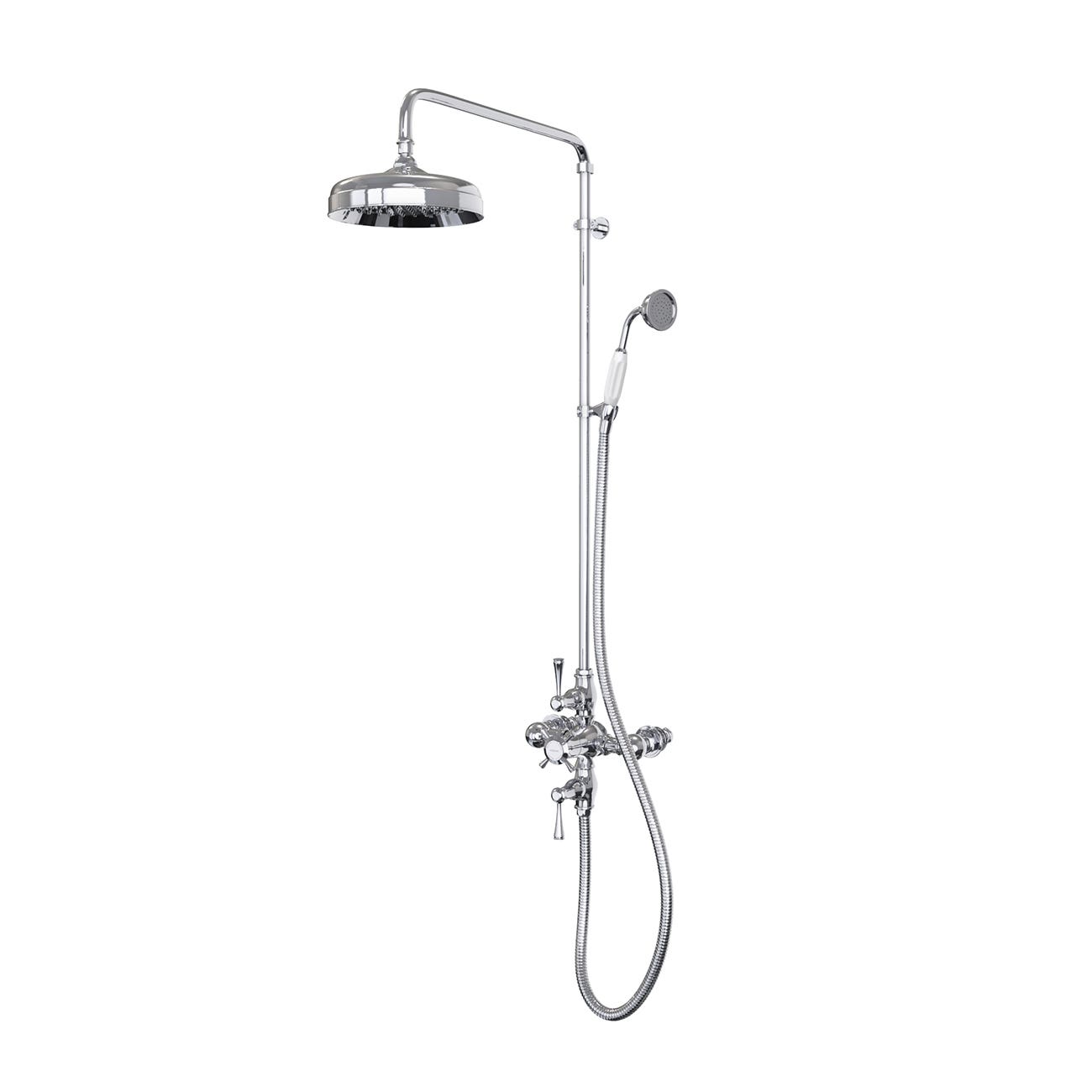 Exposed Thermostatic Bathroom Shower Set with Handshower | Alternative Image 01 | finish:Chrome