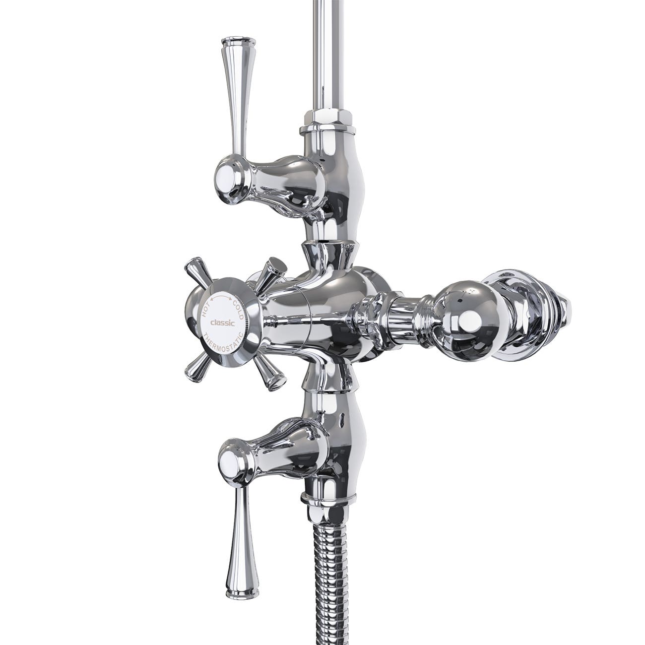 Exposed Thermostatic Bathroom Shower Set with Handshower | Alternative Image 02 | finish:Chrome