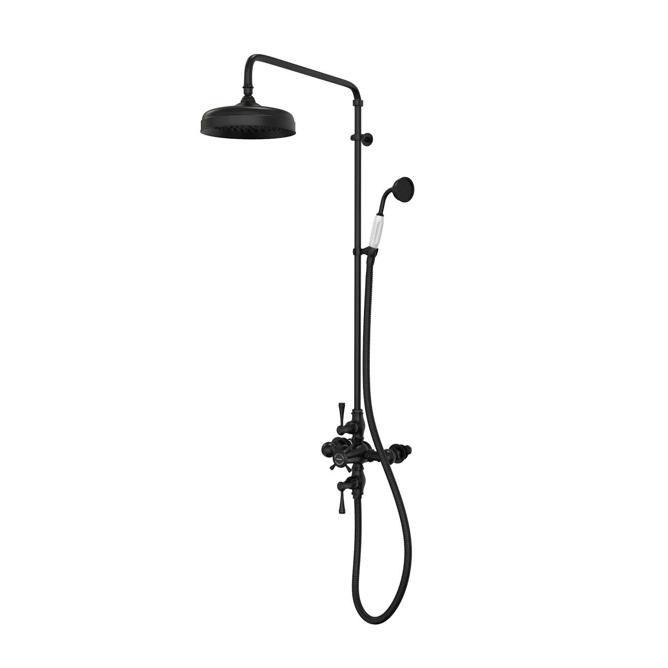 Exposed Thermostatic Bathroom Shower Set with Handshower | Alternative Image 01 | finish:Matte Black