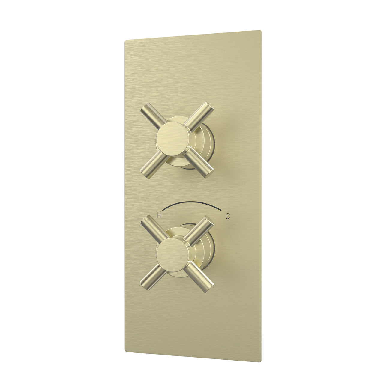 Thermostatic Valve - 2 Cross Handles | Alternative Image 01 | finish:Brushed Brass