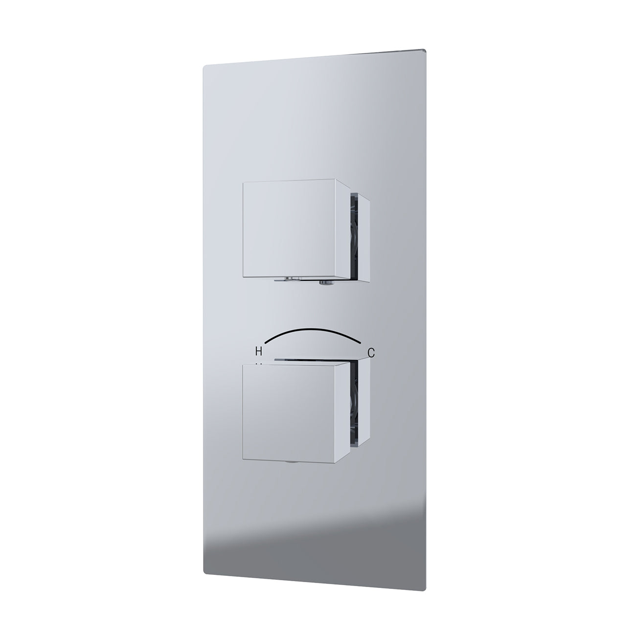 Thermostatic Valve - 2 Square Handles | Alternative Image 01 | finish:Chrome