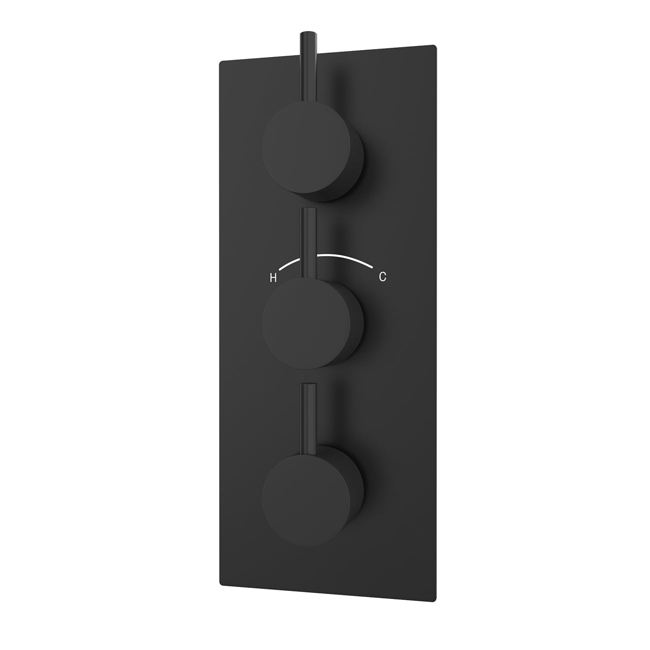 Thermostatic Valve -3F- 3 Round Handles | Alternative Image 01 | finish:Matte Black