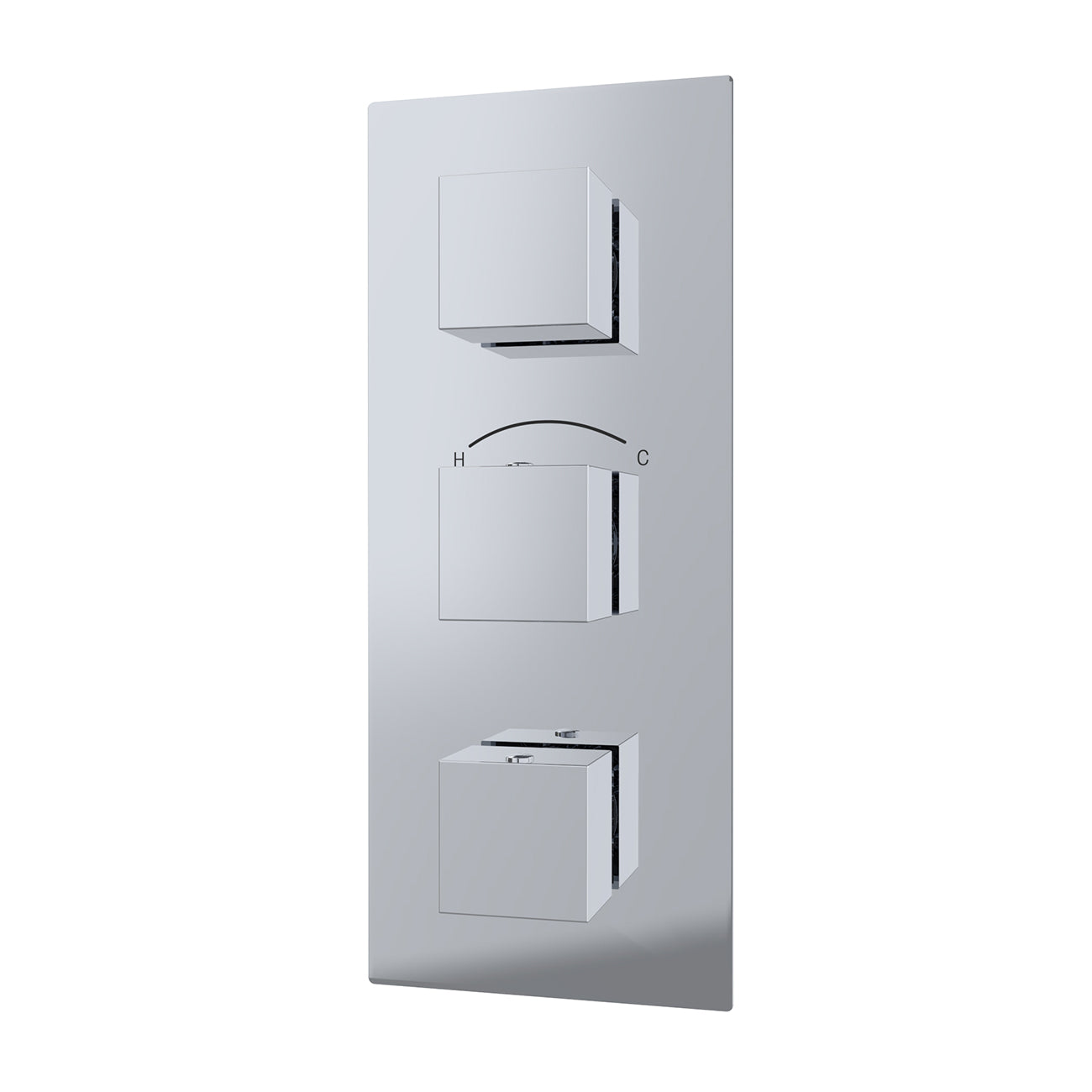 Thermostatic Valve -3F- 3 Square Handles | Alternative Image 01 | finish:Chrome