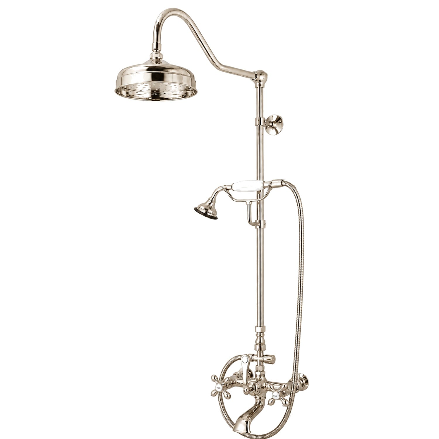 Maidstone Exposed Shower and Bathtub Filler with Tub Spout and Handshower - Polished Nickel | Alternative Image 01 | finish:Polished Nickel