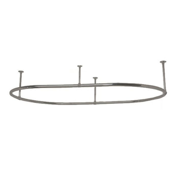 O-Ring Shower Curtain Rod-30" x 54"-Brushed Nickel | Alternative Image 01 | size:30" x 54" | finish:Brushed Nickel