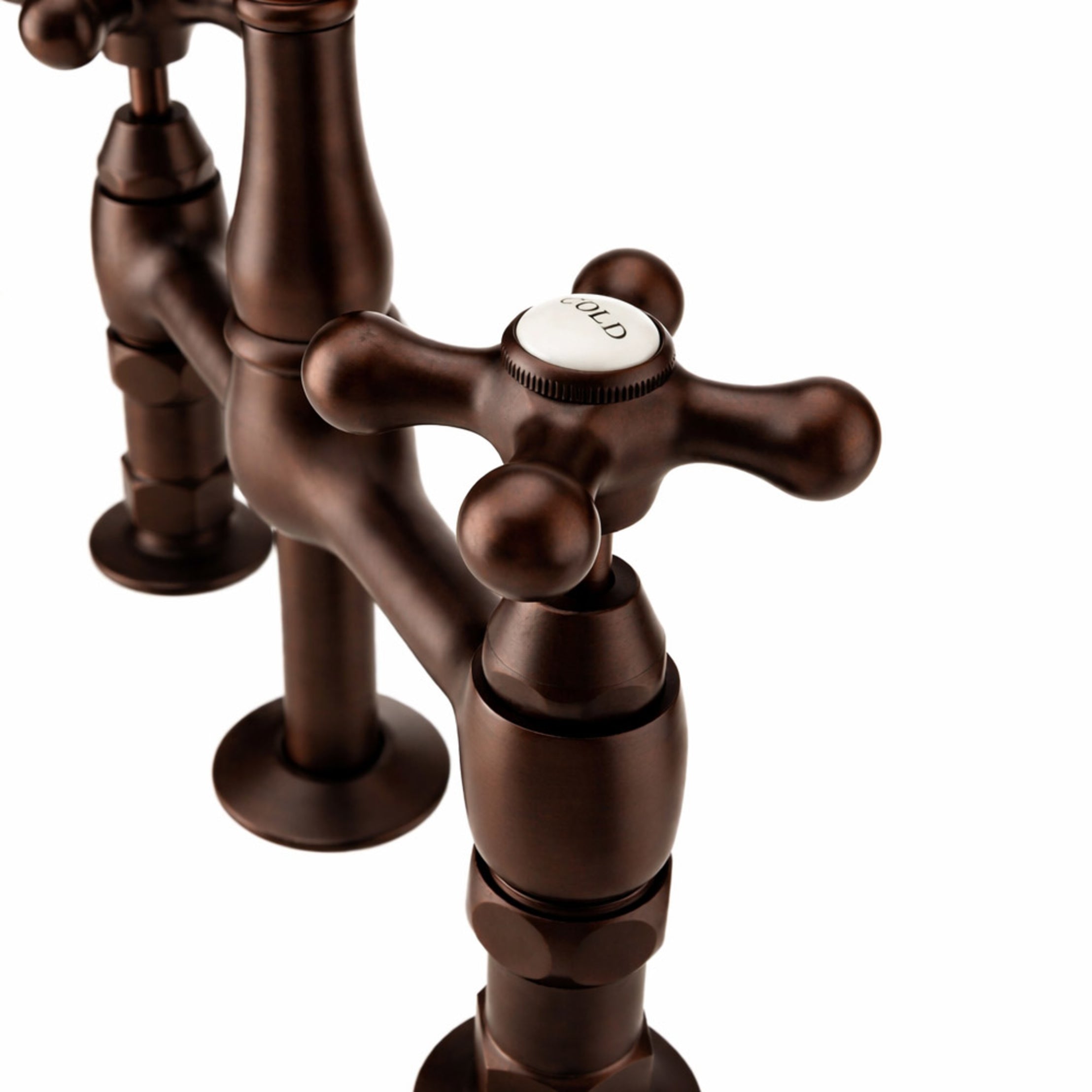 Adriana Bridge Kitchen Faucet - Metal Cross Handles - Oil Rubbed Bronze | Alternative Image 03 | finish:Oil Rubbed Bronze