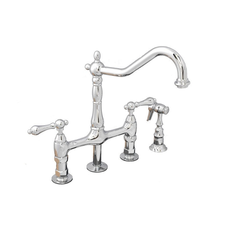 Adriana Bridge Kitchen Faucet - Metal Lever Handles - Chrome | Alternative Image 01 | finish:Chrome