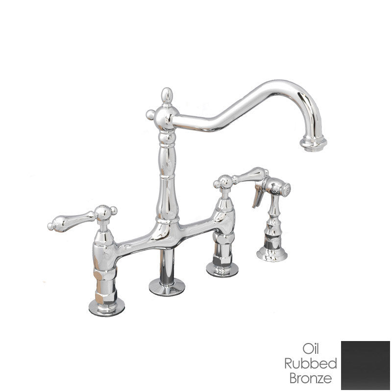 Adriana Bridge Kitchen Faucet - Metal Lever Handles - Oil Rubbed Bronze | Alternative Image 01 | finish:Oil Rubbed Bronze