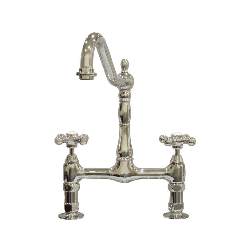 Bolton Bridge Kitchen Faucet - Metal Cross Handles - Chrome | Alternative Image 01 | finish:Chrome