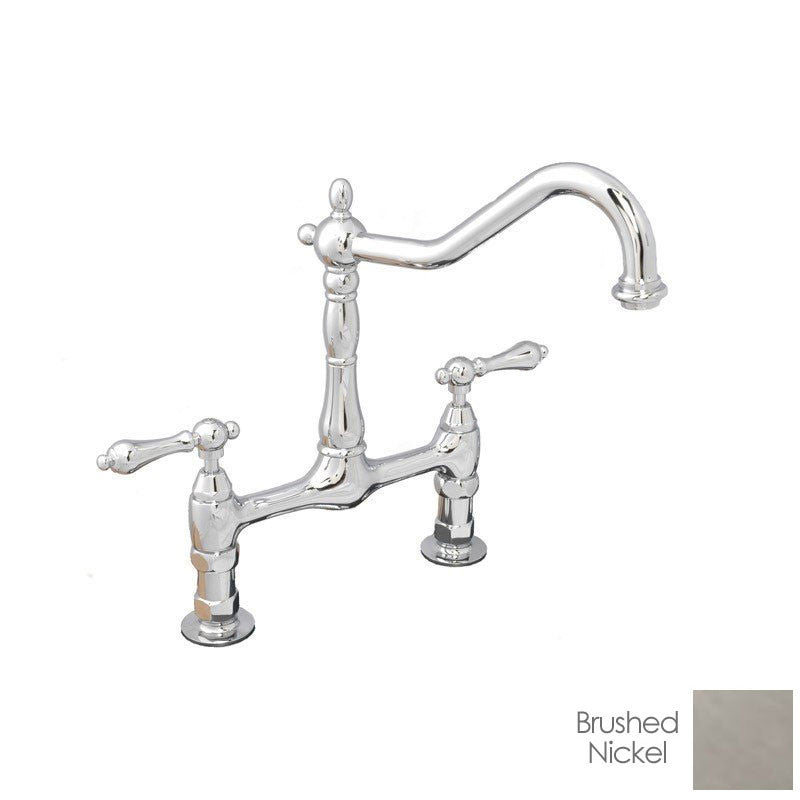 Bolton Bridge Kitchen Faucet - Metal Lever Handles - Brushed Nickel | Alternative Image 01 | finish:Brushed Nickel
