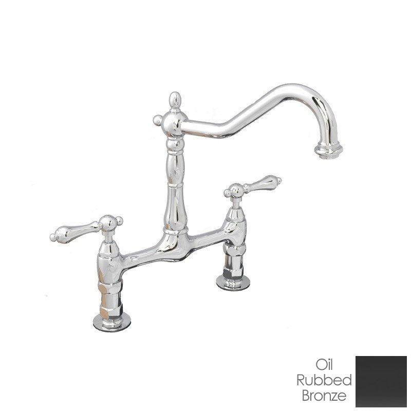 Bolton Bridge Kitchen Faucet - Metal Lever Handles - Oil Rubbed Bronze | Alternative Image 01 | finish:Oil Rubbed Bronze