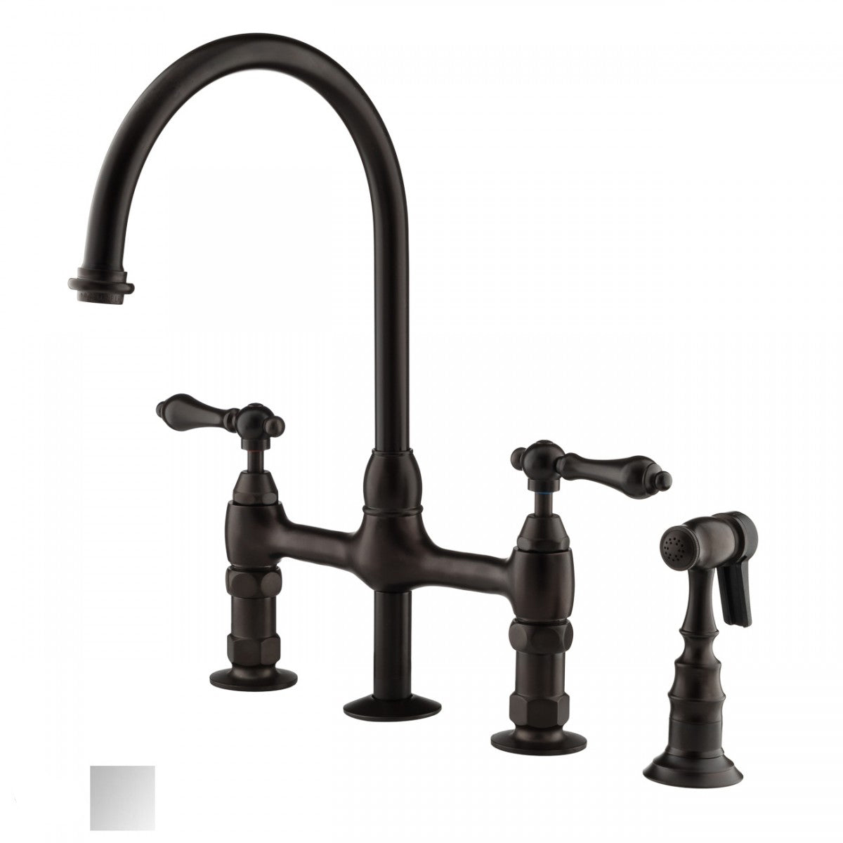 Bradford Bridge Kitchen Faucet - Metal Lever Handles - Chrome | Alternative Image 01 | finish:Chrome
