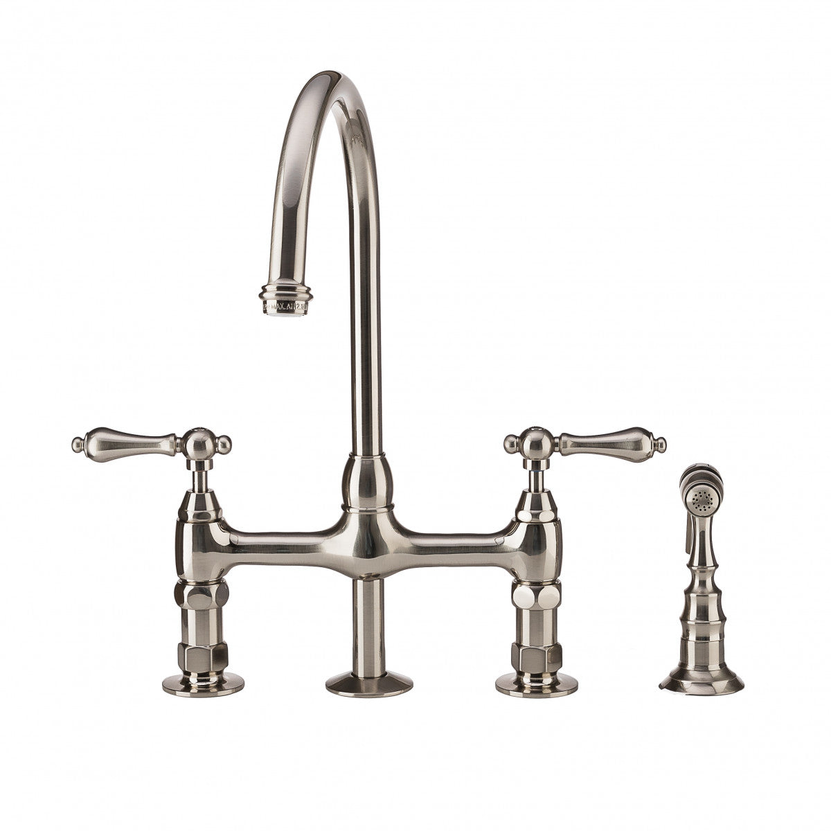 Bradford Bridge Kitchen Faucet - Metal Lever Handles - Brushed Nickel | Alternative Image 01 | finish:Brushed Nickel