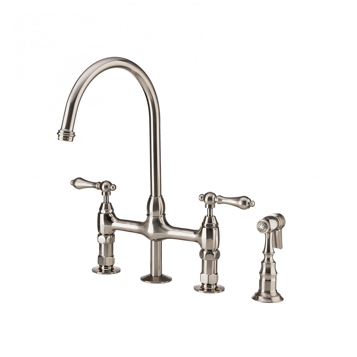 Bradford Bridge Kitchen Faucet - Metal Lever Handles - Brushed Nickel | Alternative Image 02 | finish:Brushed Nickel