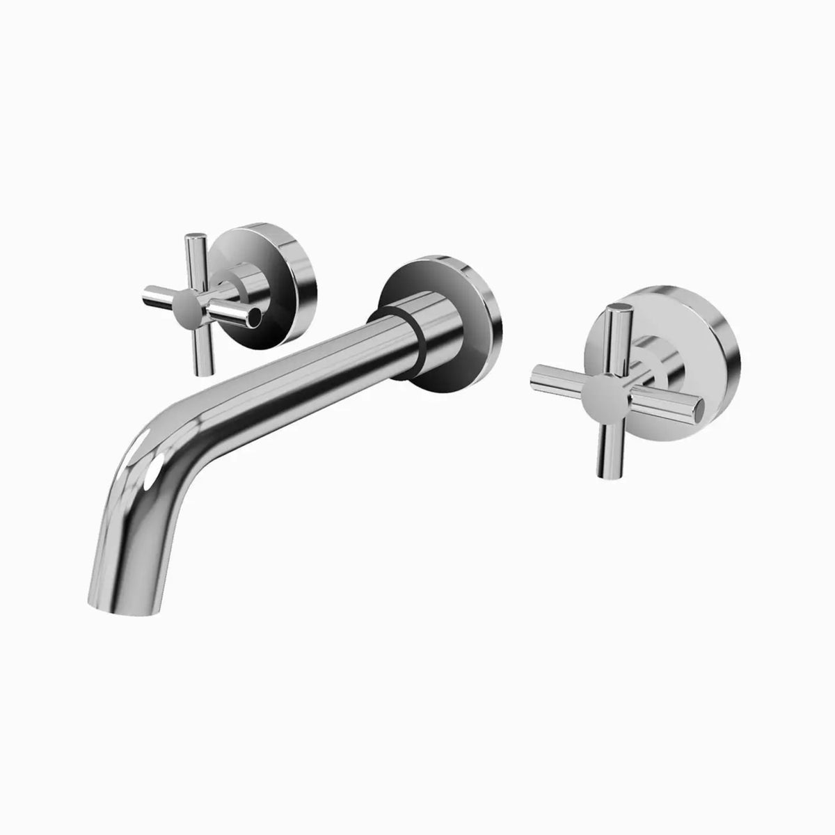 Maidstone Wall-Mount Bathtub Faucet with Metal Cross Handles - Chrome | Alternative Image 01 | finish:Chrome