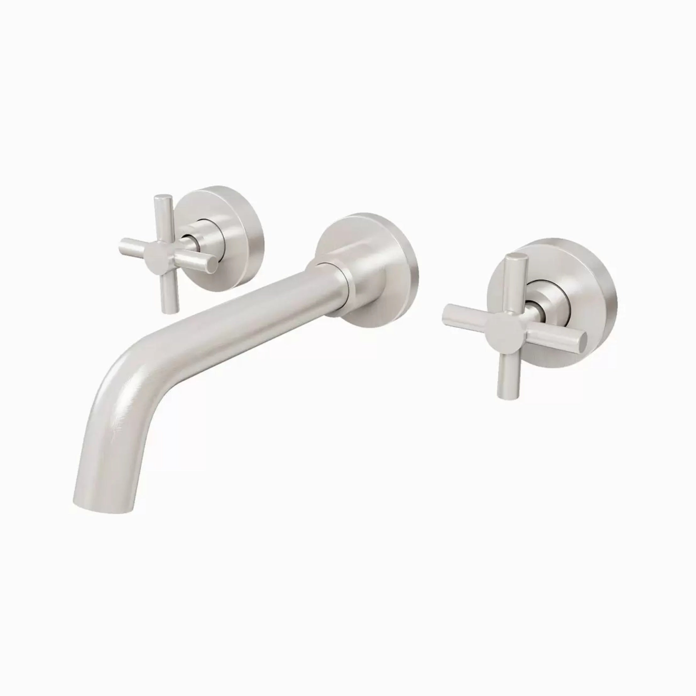 Maidstone Wall-Mount Bathtub Faucet with Metal Cross Handles - Brushed Nickel | Alternative Image 04 | finish:Brushed Nickel