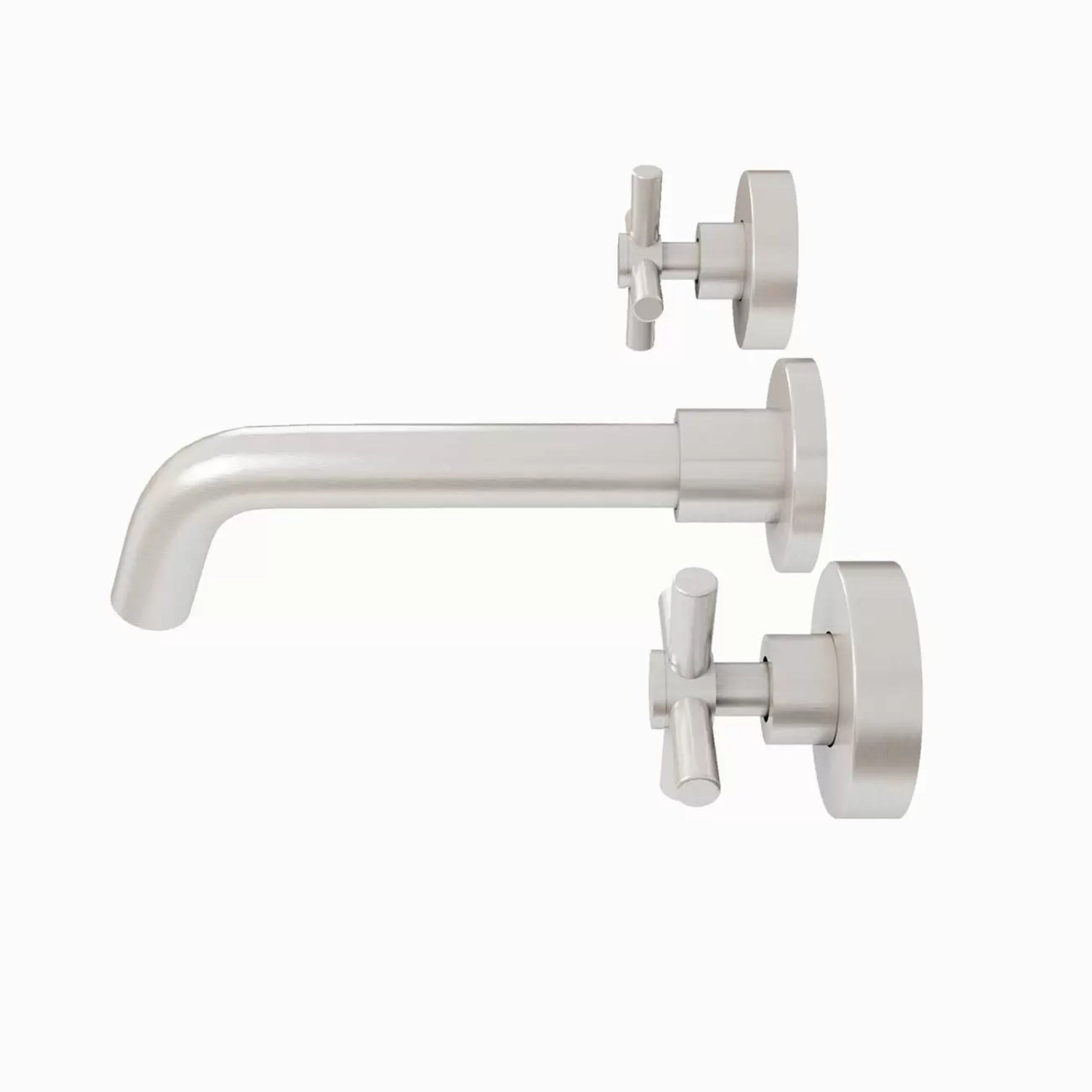 Maidstone Wall-Mount Bathtub Faucet with Metal Cross Handles - Brushed Nickel | Alternative Image 03 | finish:Brushed Nickel