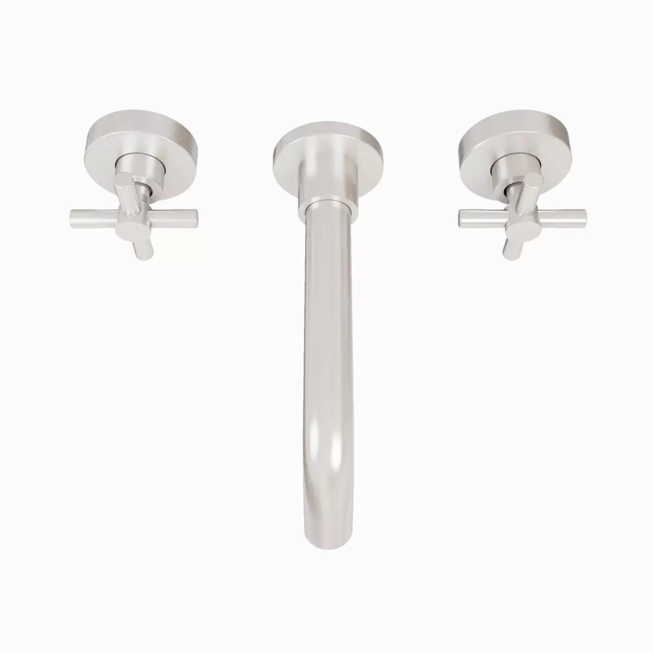 Maidstone Wall-Mount Bathtub Faucet with Metal Cross Handles - Brushed Nickel | Alternative Image 02 | finish:Brushed Nickel