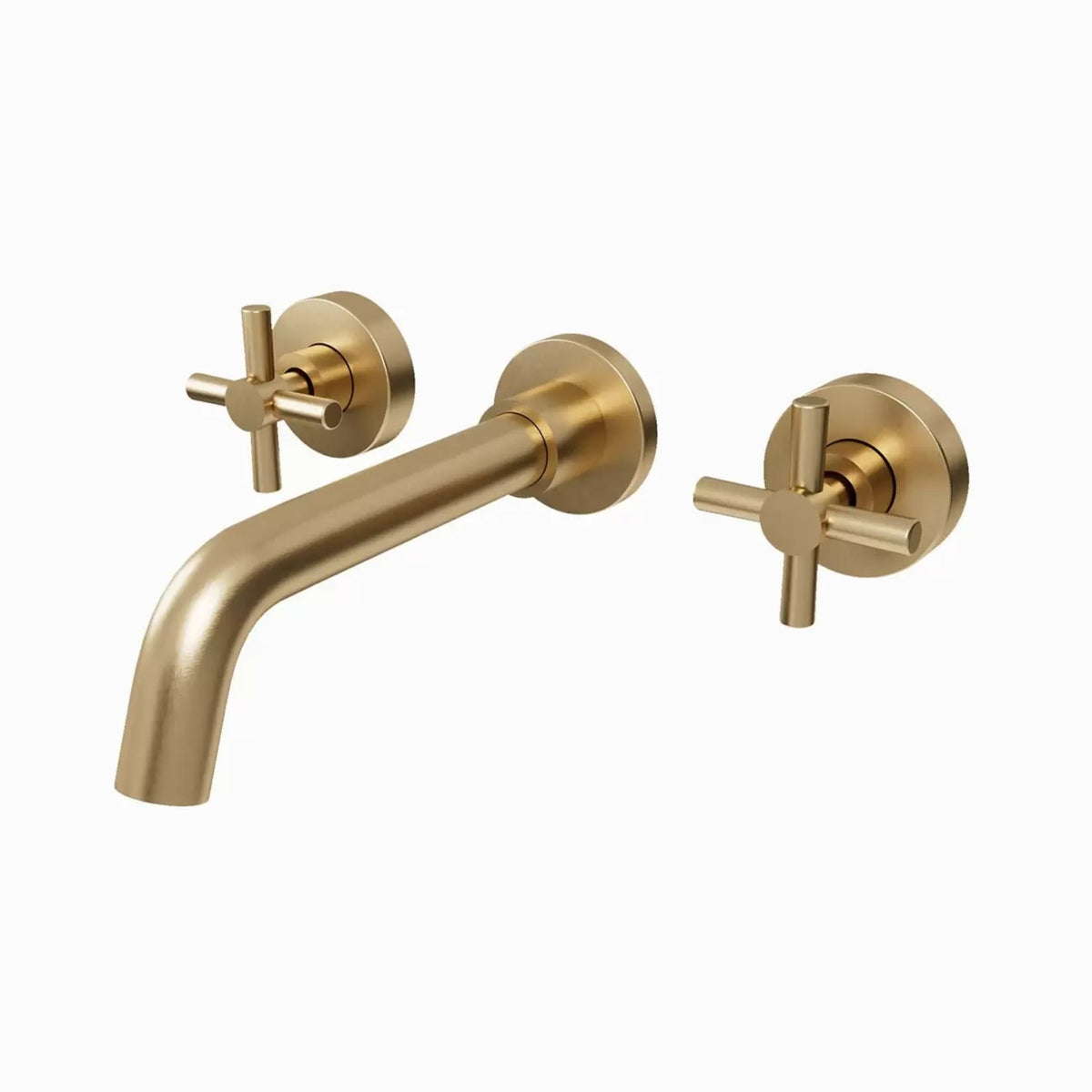 Maidstone Wall-Mount Bathtub Faucet with Metal Cross Handles - Brushed Brass | Alternative Image 01 | finish:Brushed Brass
