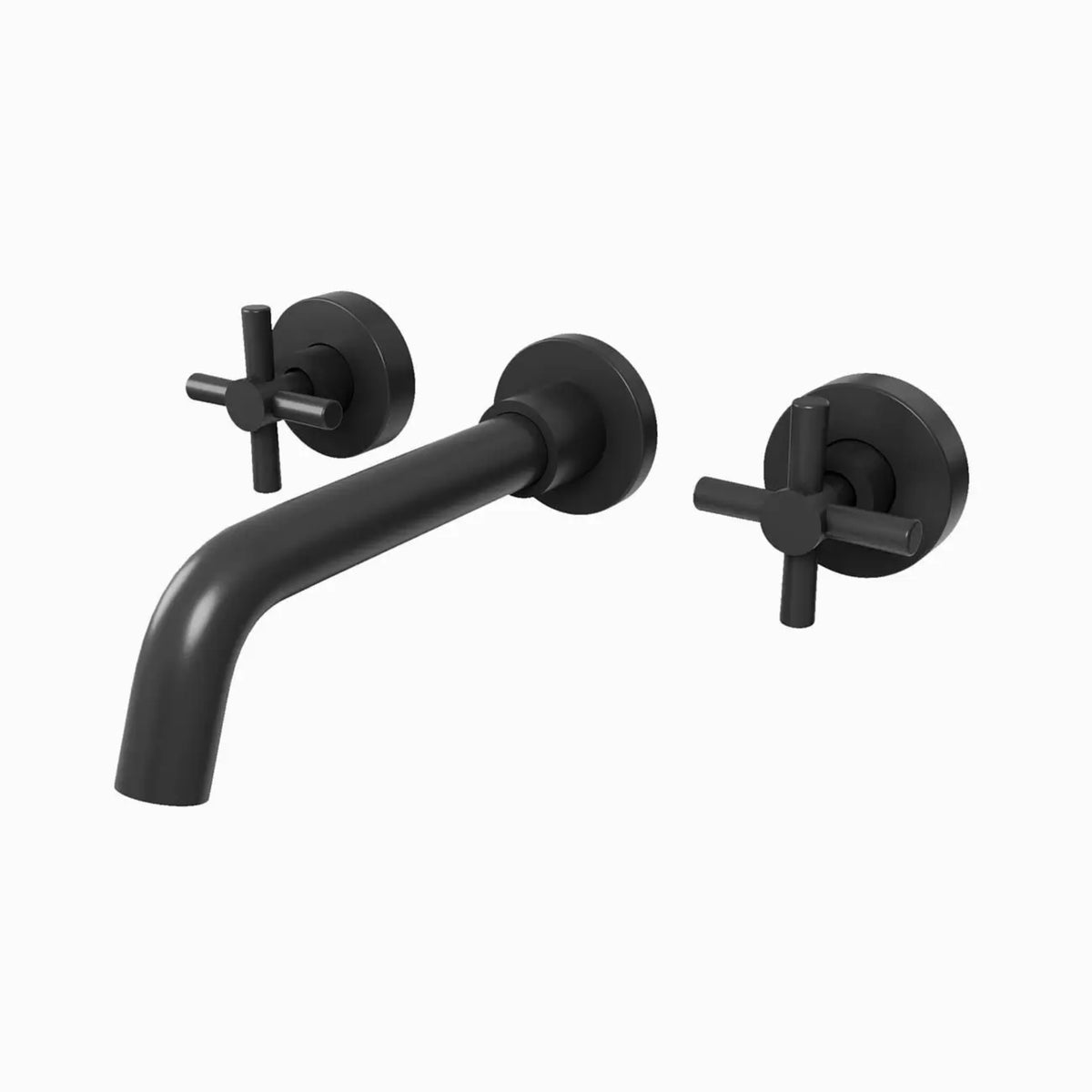 Maidstone Wall-Mount Bathtub Faucet with Metal Cross Handles - Matte Black | Alternative Image 01 | finish:Matte Black