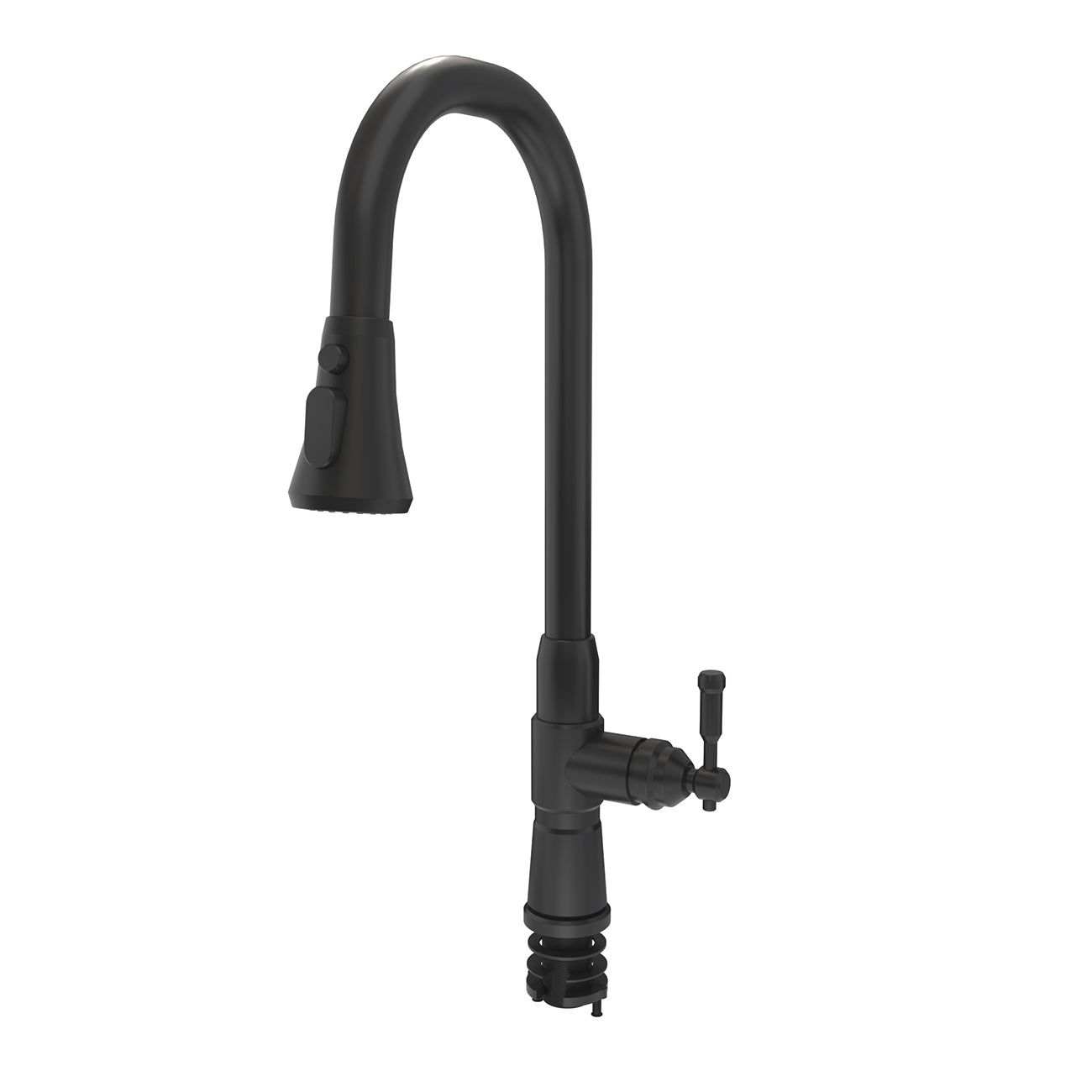 Kitchen Faucet With Pull Down Spring Spout | Alternative Image 03 | finish:Matte Black