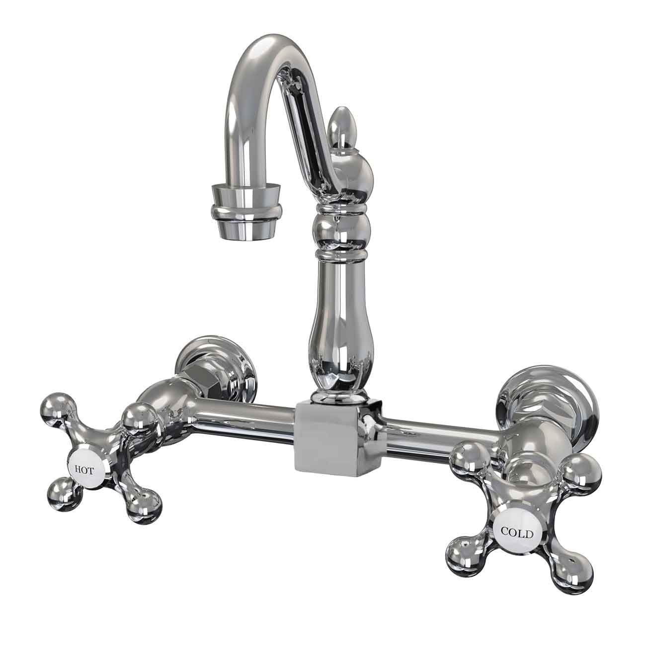 Wall Mounted Bridge Utility Faucet - Metal Cross Handles - 7 Inch Spout Reach | Alternative Image 03 | finish:Oil Rubbed Bronze