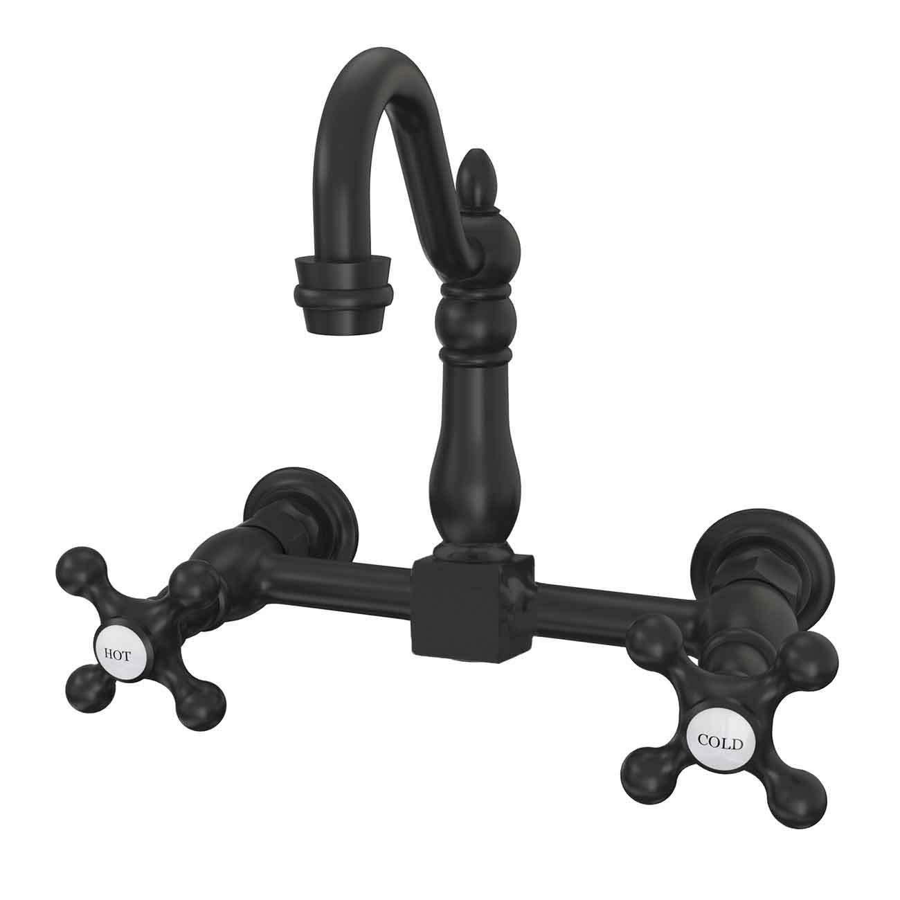 Wall Mounted Bridge Utility Faucet - Metal Cross Handles - 7 Inch Spout Reach | Alternative Image 04 | finish:Oil Rubbed Bronze