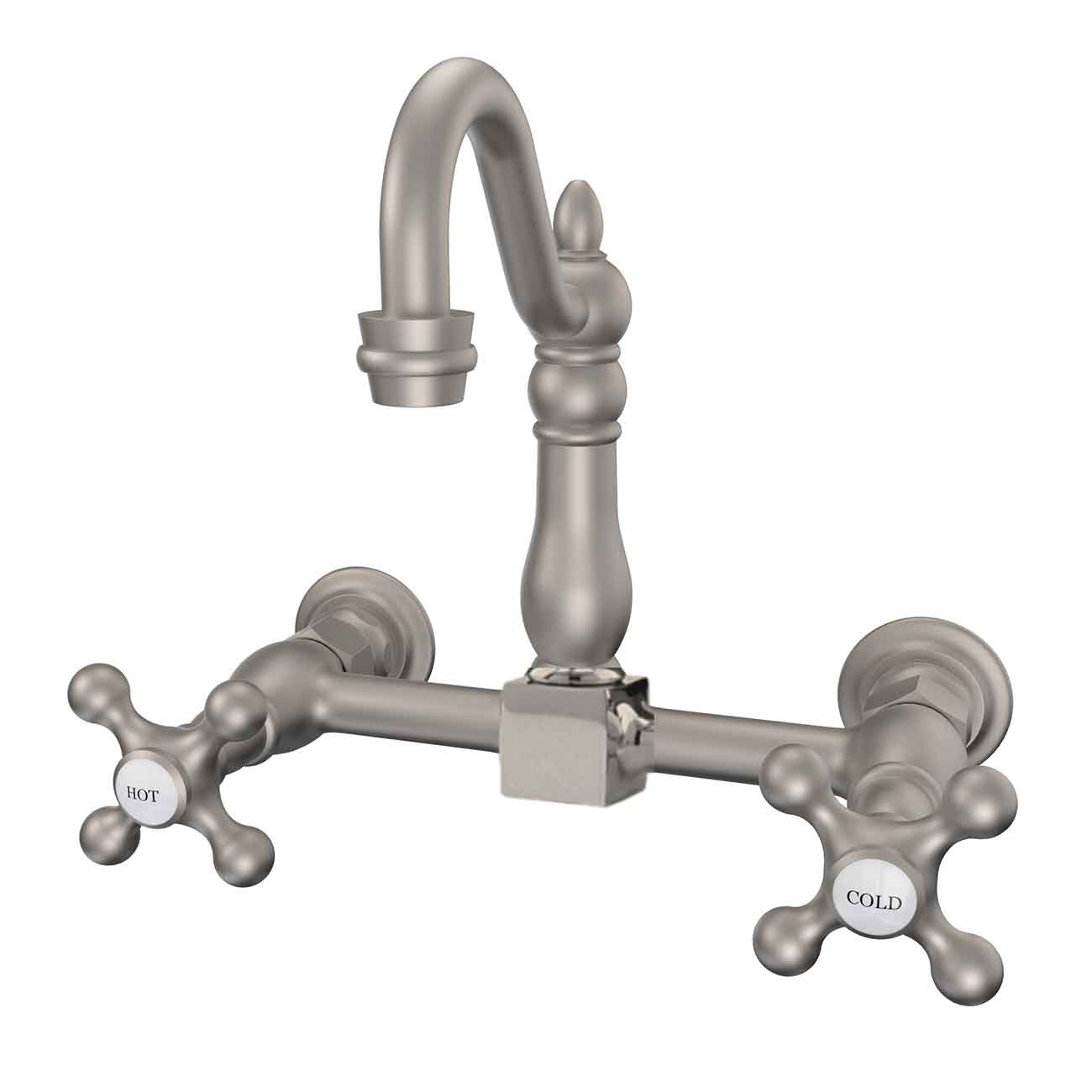 Wall Mounted Bridge Utility Faucet - Metal Cross Handles - 7 Inch Spout Reach | Alternative Image 02 | finish:Oil Rubbed Bronze