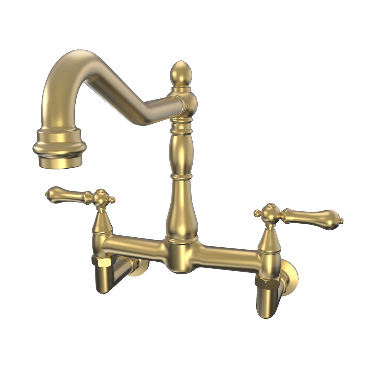 Audrey Wall Mount Kitchen Faucet - Metal Lever Handles - Oil Rubbed Bronze | Alternative Image 02 | finish:Oil Rubbed Bronze