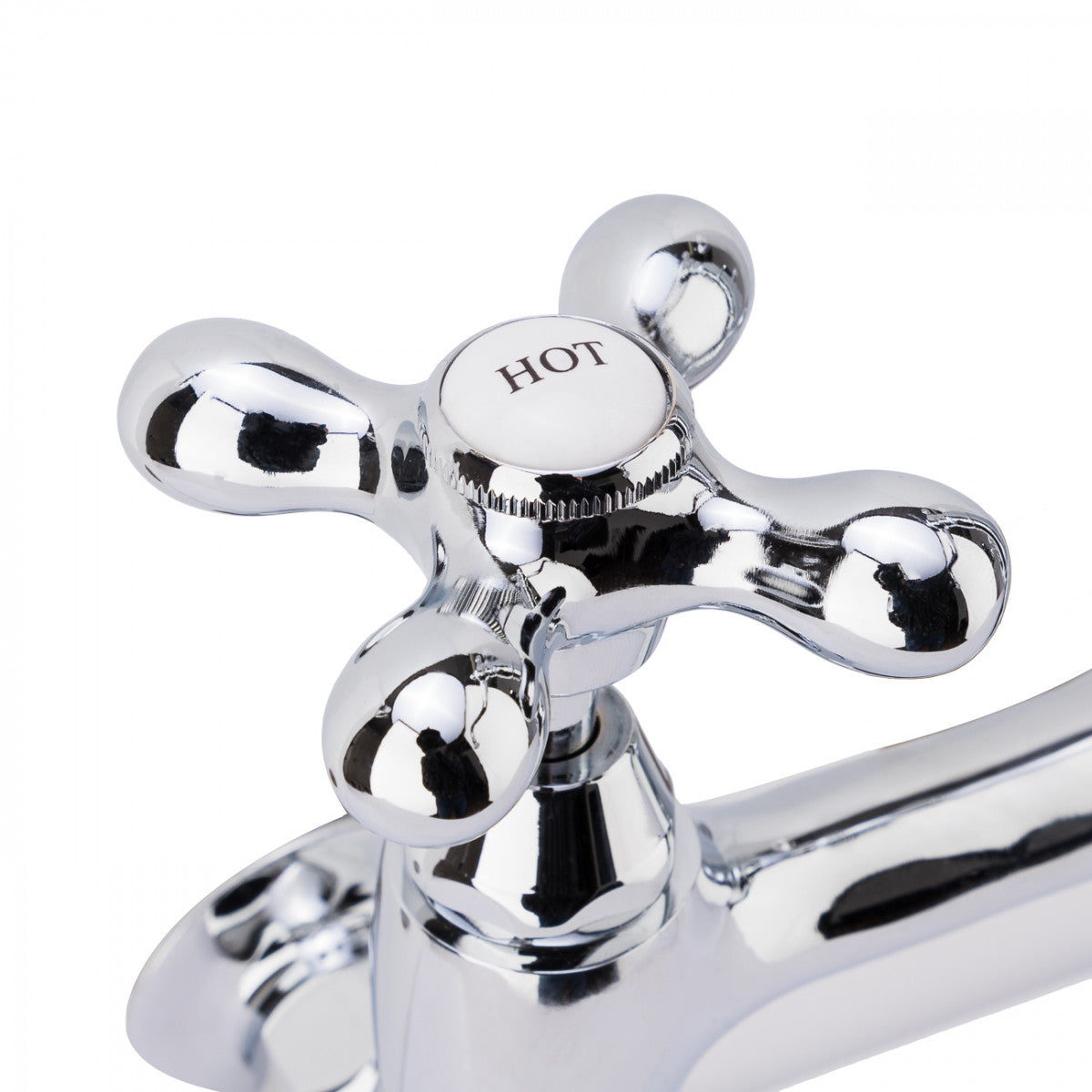 Florian Wall Mount Kitchen Faucet - Metal Cross Handles - Chrome | Alternative Image 02 | finish:Chrome