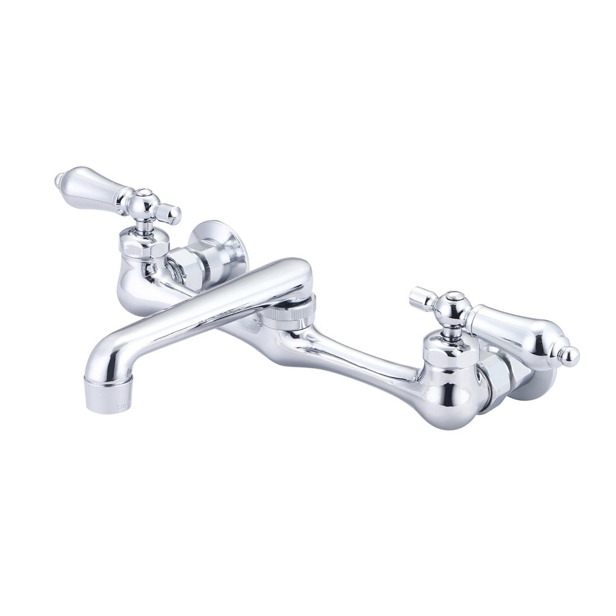 Wall Mount Utility Sink Faucet with Swivel Spout and Metal Lever Handles-Chrome | Alternative Image 01 | finish:Chrome