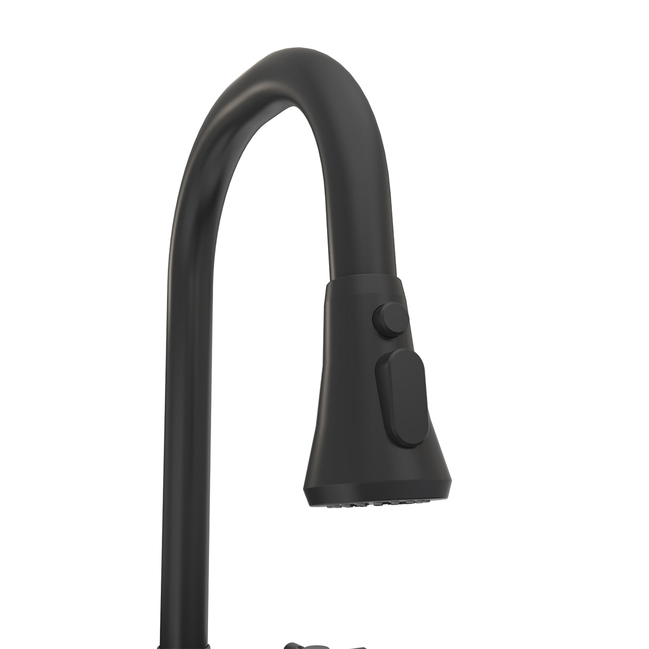 Widespread Kitchen Faucet With Pull Down Spring Spout | Alternative Image 04 | finish:Matte Black