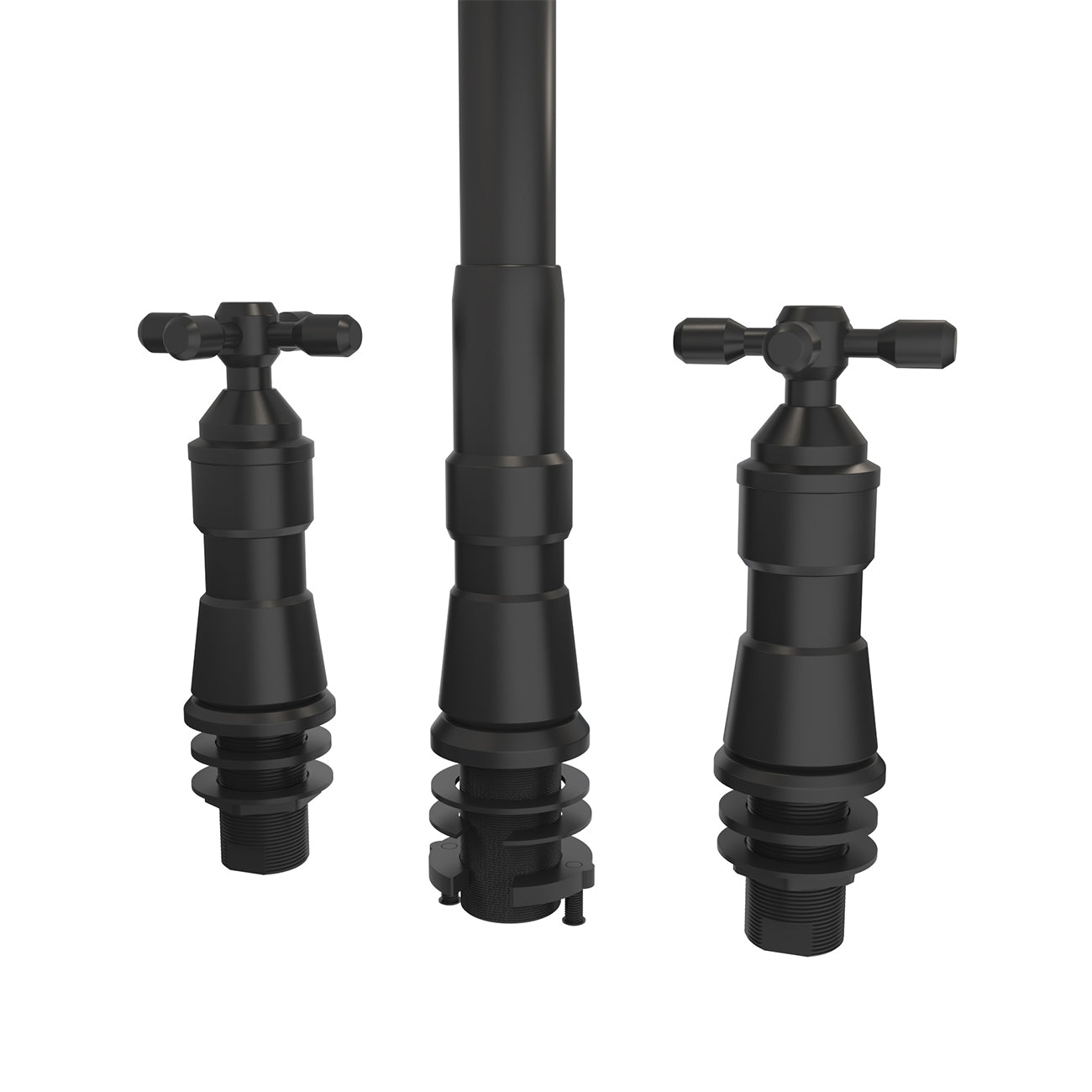 Widespread Kitchen Faucet With Pull Down Spring Spout | Alternative Image 05 | finish:Matte Black