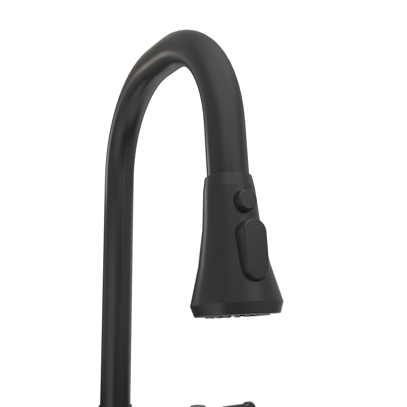 Widespread Kitchen Faucet With Pull Down Spring Spout | Alternative Image 04 | finish:Matte Black