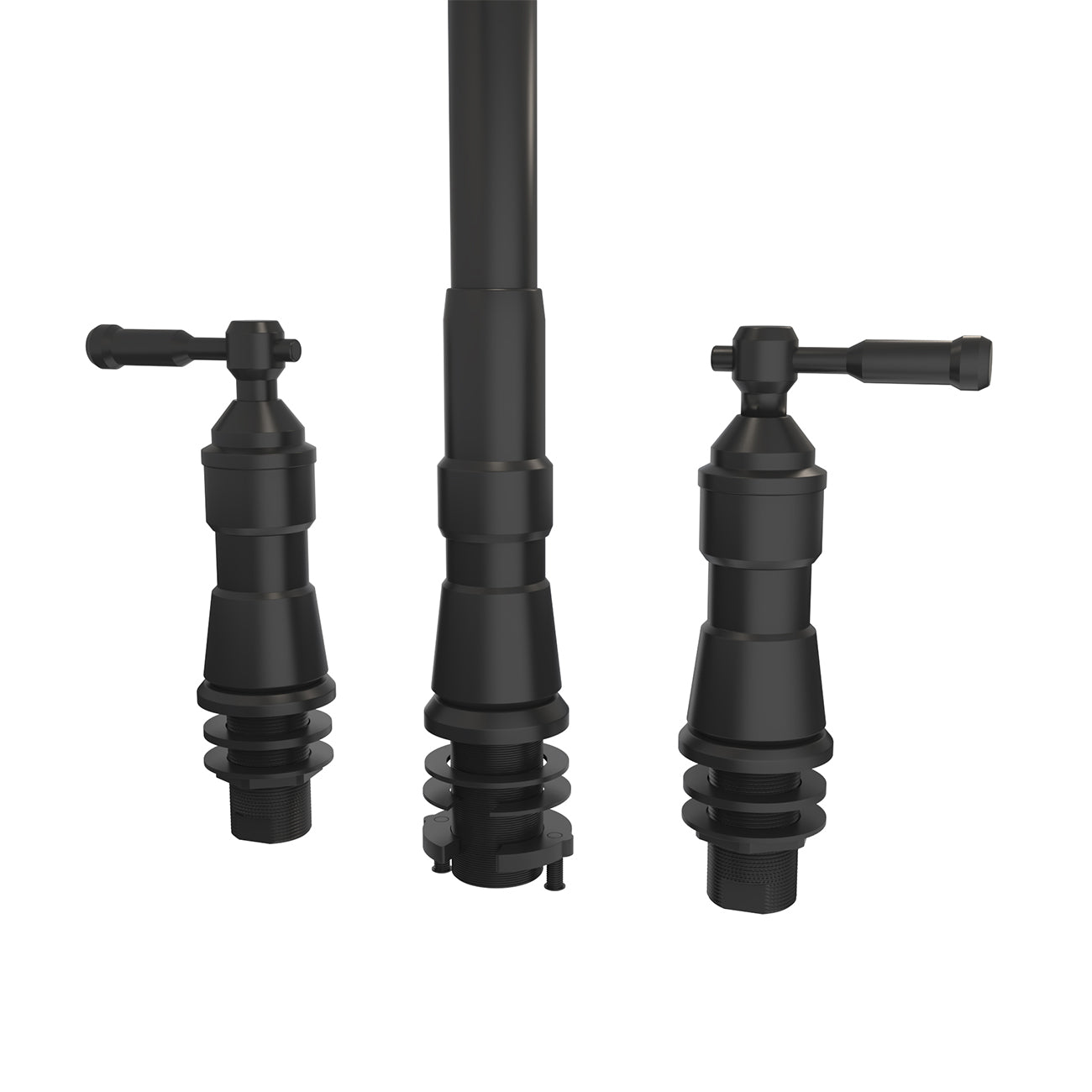 Widespread Kitchen Faucet With Pull Down Spring Spout | Alternative Image 05 | finish:Matte Black
