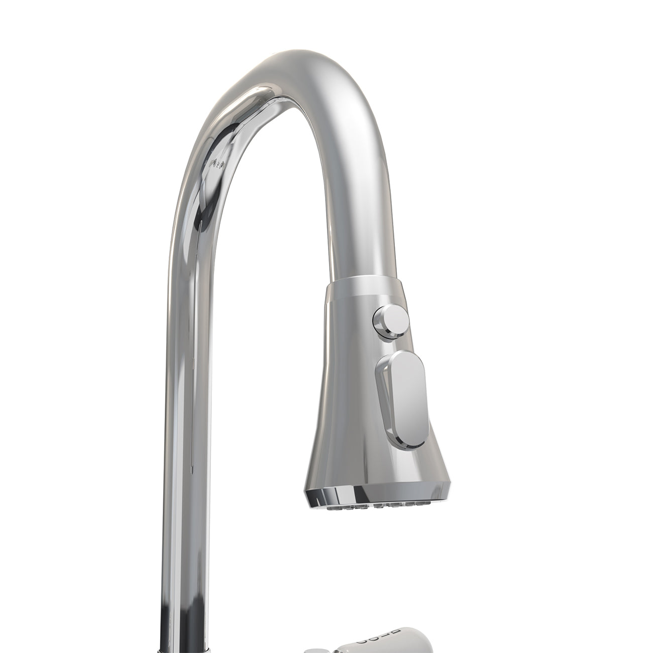 Widespread Kitchen Faucet With Pull Down Spring Spout | Alternative Image 04 | finish:Chrome