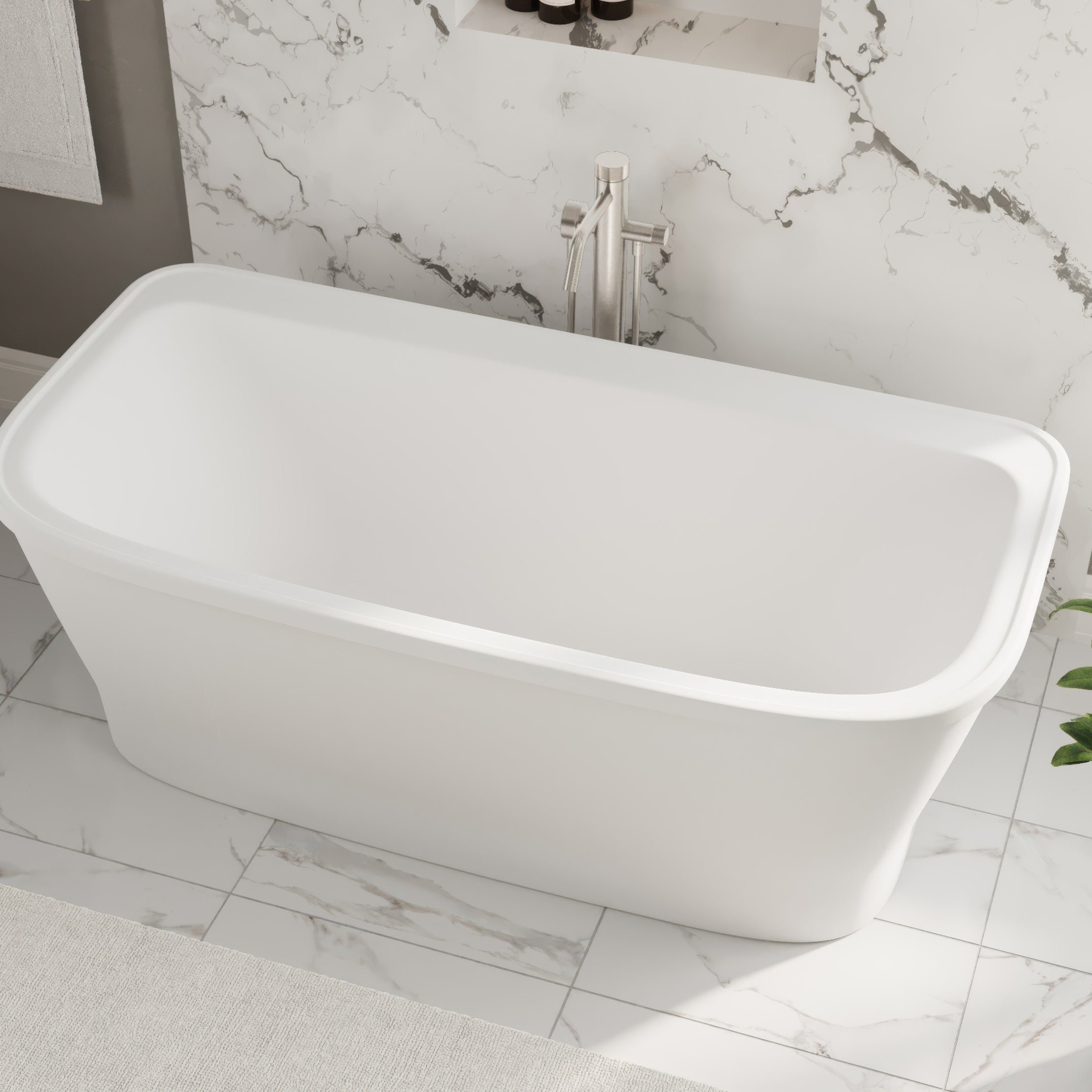 Brecken 68 x 34-Inch Freestanding Bathtub With White Drain and Overflow | Alternative Image 03 | size:68 x 34