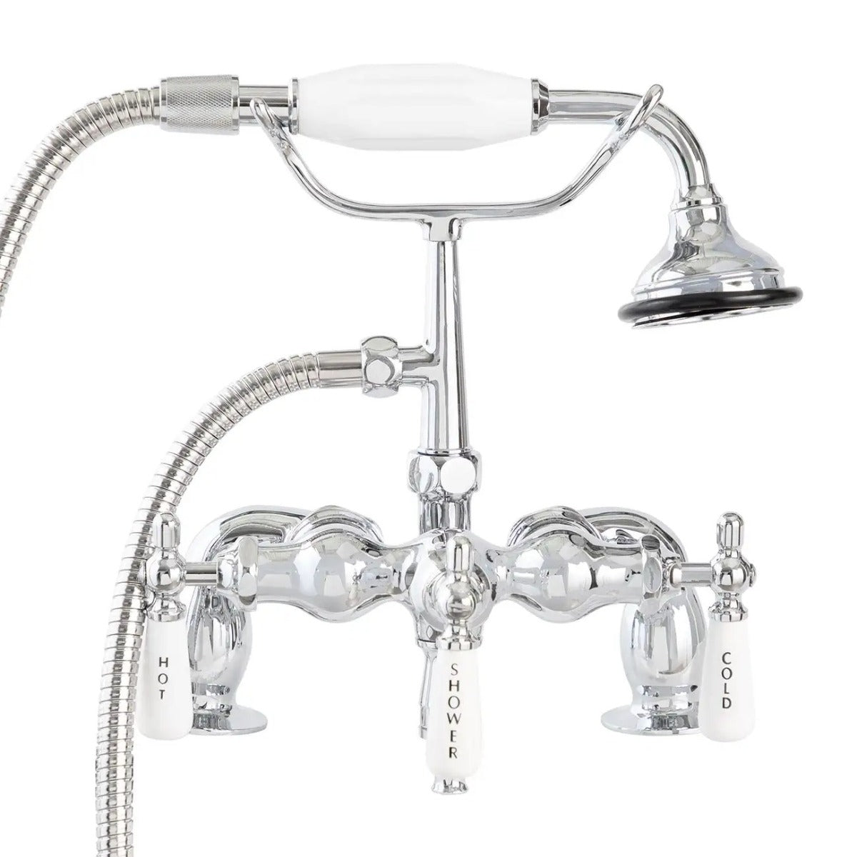 Deck Mount Downspout Tub Faucet with Handshower | Alternative Image 03 | finish:Brushed Nickel
