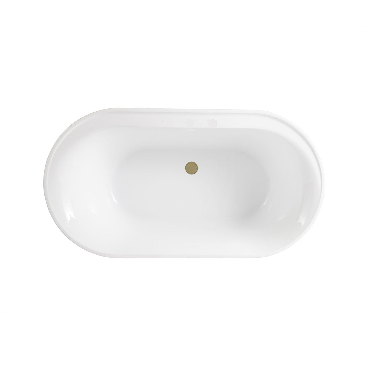 Luca 60 Inch Acrylic Double Ended Freestanding Tub | Alternative Image 06 | length:60 | drain finish:Brushed Brass