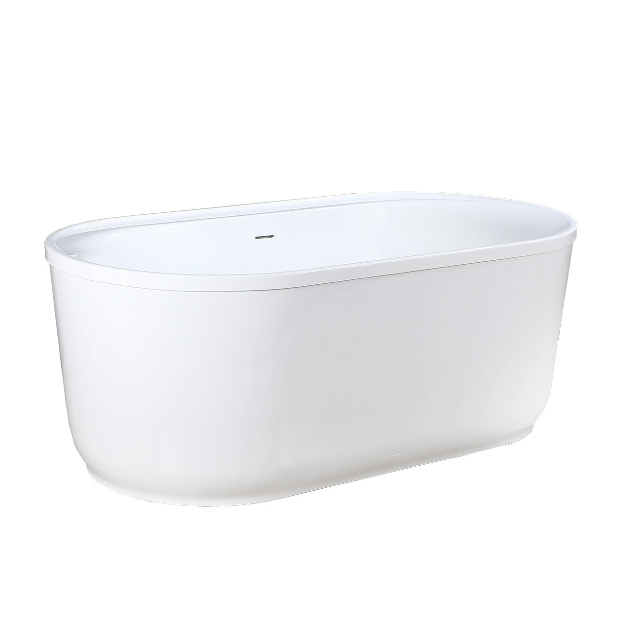 Luca 60 Inch Acrylic Double Ended Freestanding Tub | Alternative Image 03 | length:60 | drain finish:Brushed Brass