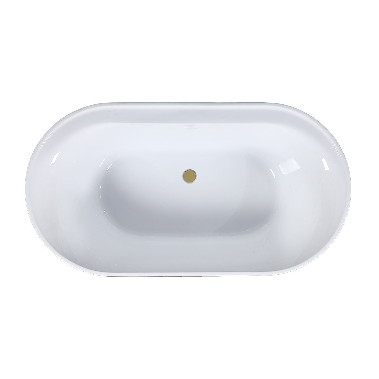 Luca 60 Inch Acrylic Double Ended Freestanding Tub | Alternative Image 04 | length:60 | drain finish:Brushed Brass