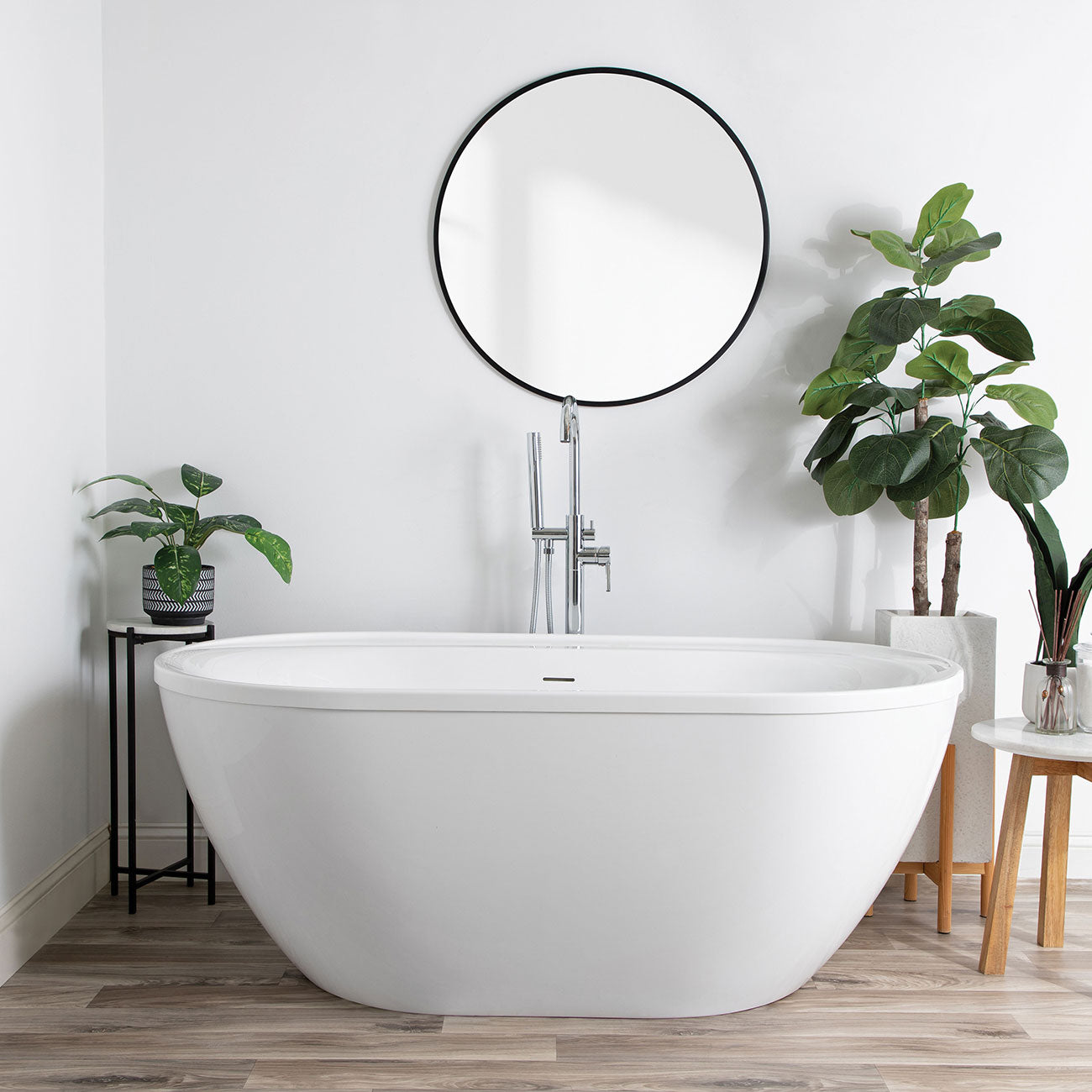 Jackson 66 Inch Acrylic Double Ended Freestanding Tub | Alternative Image 01 | length:66 | drain finish:White