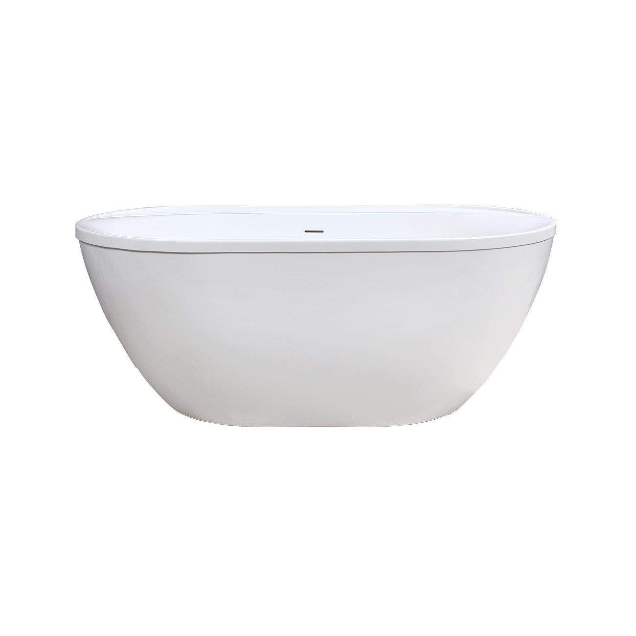 Jackson 66 Inch Acrylic Double Ended Freestanding Tub Package | Alternative Image 02 | length:66 | fixture finish:Brushed Brass | faucet style:Gooseneck 4 Hole Tub Faucet - Cross Handles